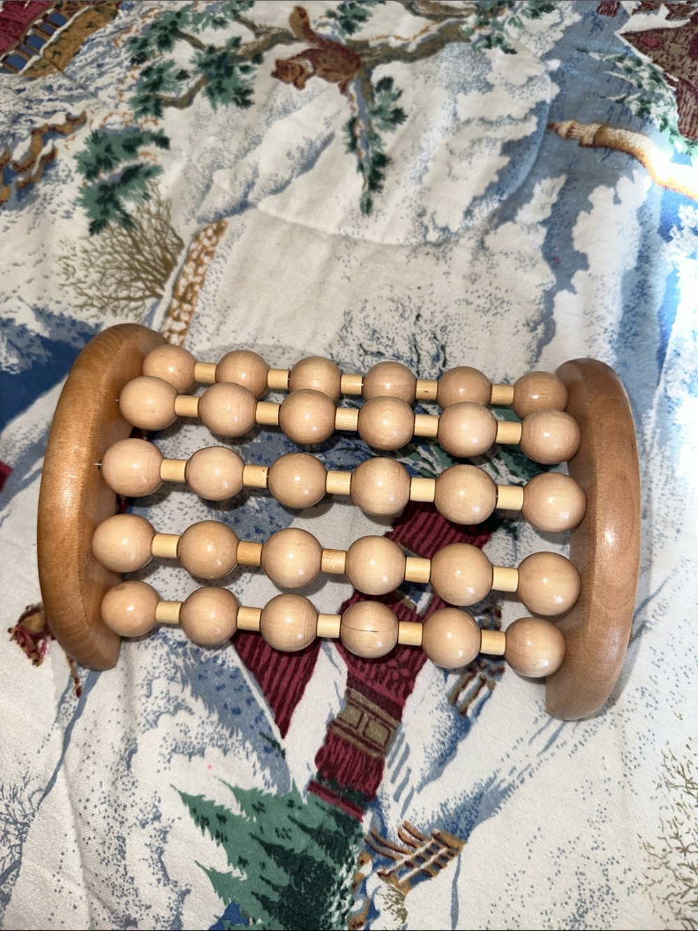 Wooden Foot Roller Massager in Natural Wood - Unbranded